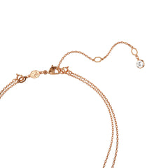 Sublima layered pendant, White, Rose gold-tone plated