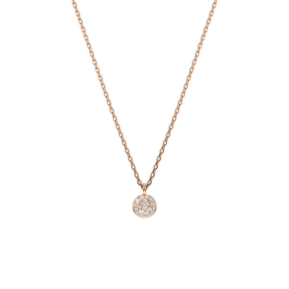 Sublima layered pendant, White, Rose gold-tone plated