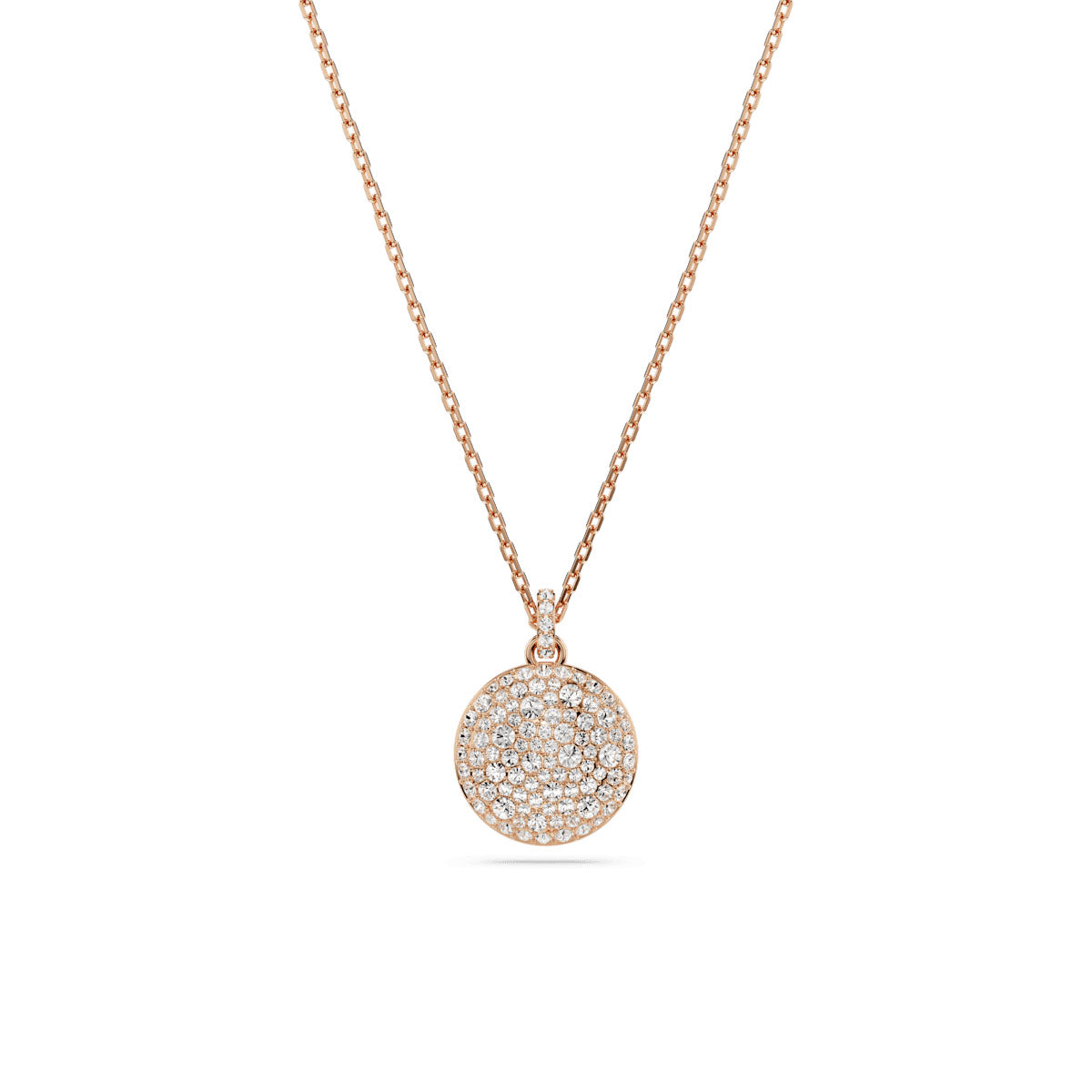 Sublima layered pendant, White, Rose gold-tone plated