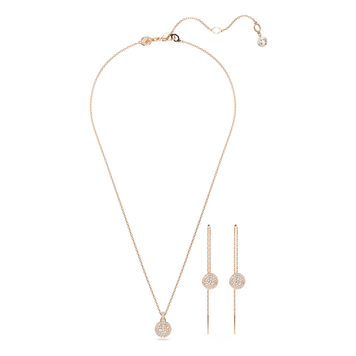 Sublima set, White, Rose gold-tone plated
