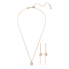 Sublima set, White, Rose gold-tone plated
