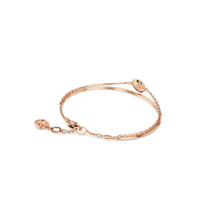 Sublima bangle, White, Rose gold-tone plated
