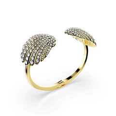 Idyllia bangle, Shell, White, Gold-tone plated