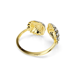 Idyllia bangle, Shell, White, Gold-tone plated