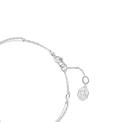 Hyperbola bangle, Infinity, White, Rhodium plated