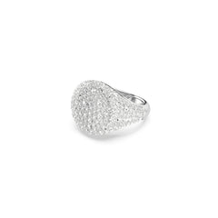 Sublima cocktail ring, White, Rhodium plated