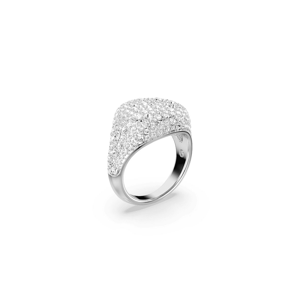 Sublima cocktail ring, White, Rhodium plated
