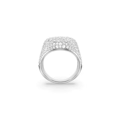 Sublima cocktail ring, White, Rhodium plated