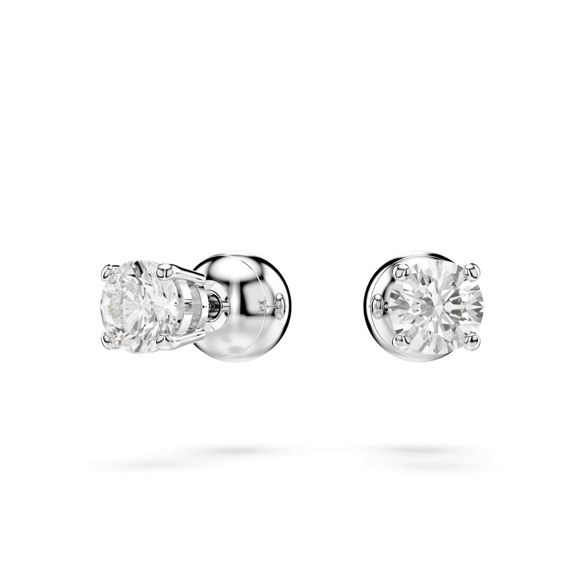 Idyllia set, Crystal pearl, Heart, White, Rhodium plated