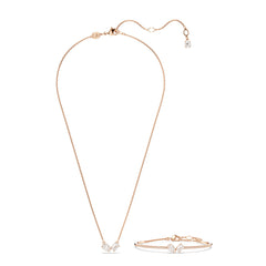 Mesmera set, Mixed cuts, White, Rose gold-tone plated