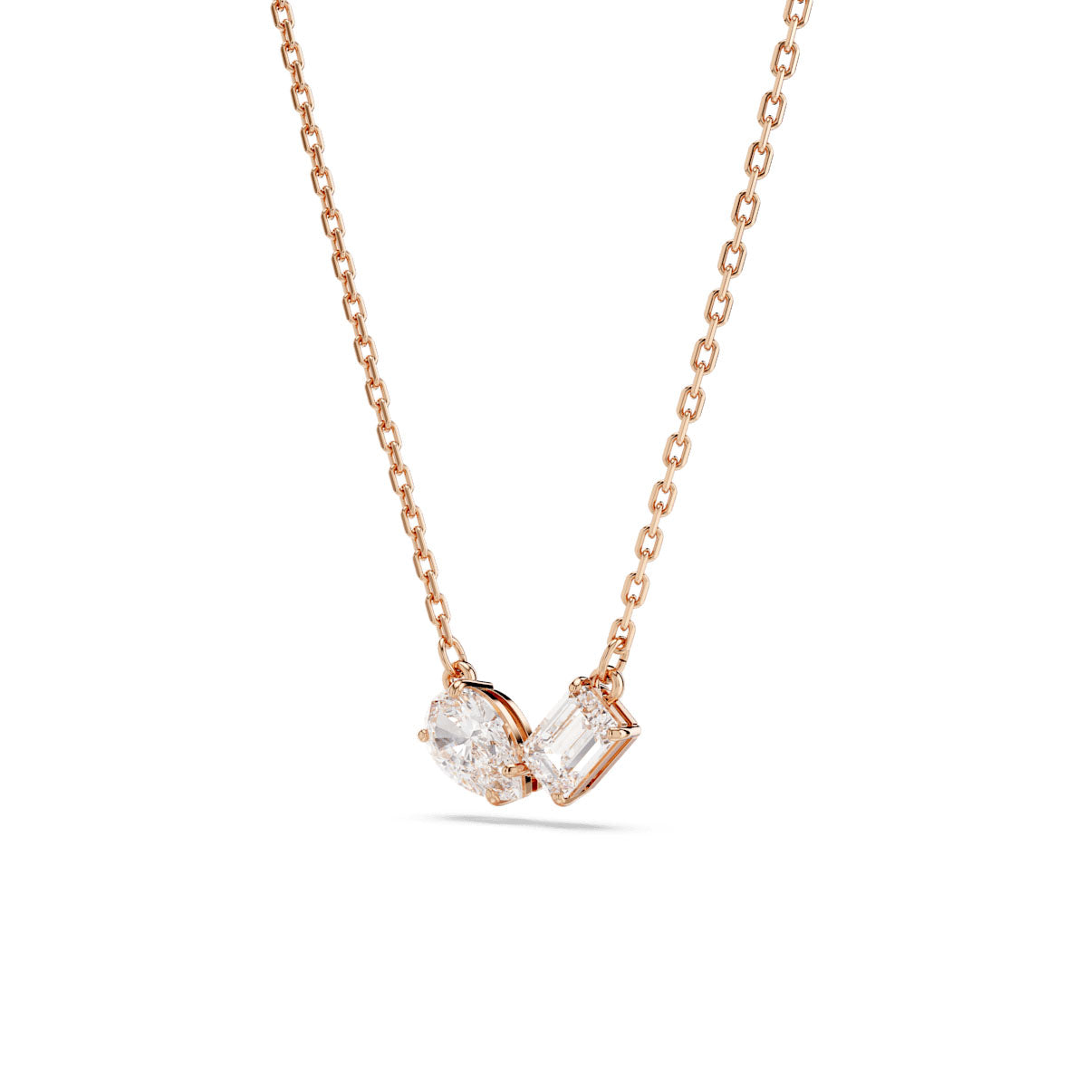 Mesmera set, Mixed cuts, White, Rose gold-tone plated
