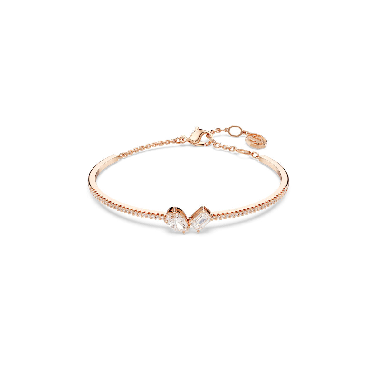 Mesmera set, Mixed cuts, White, Rose gold-tone plated