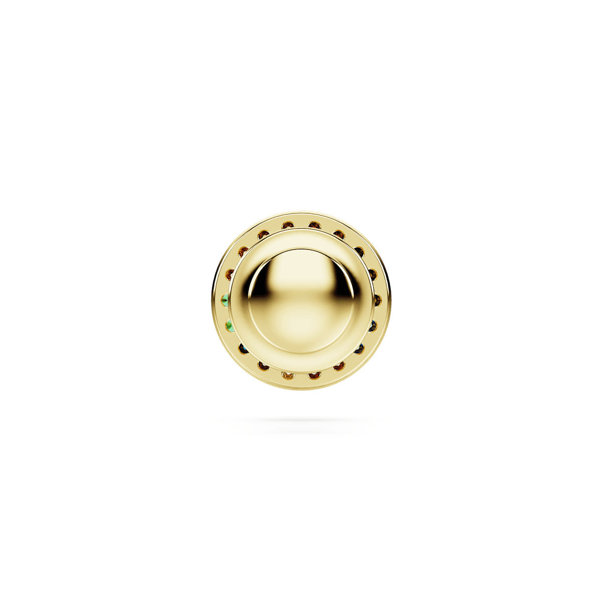 Matrix tack pin, Round cut, Multicolored, Gold-tone plated