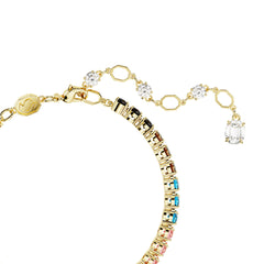 Matrix Tennis bracelet, Round cut, Multicolored, Gold-tone plated