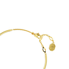 Idyllia bangle, Crystal pearl, Heart, Pink, Gold-tone plated