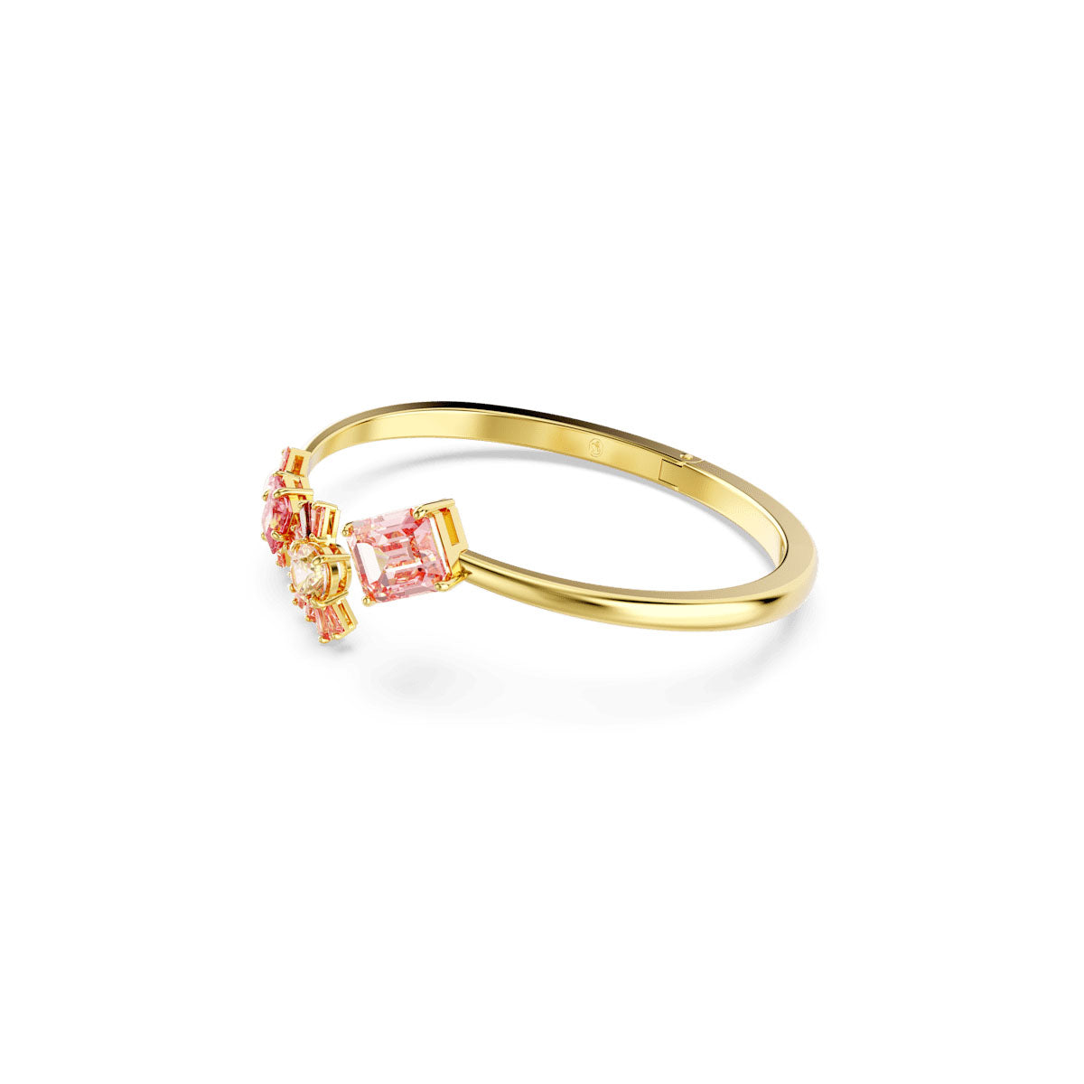 Gema bangle, Mixed cuts, Pink, Gold-tone plated