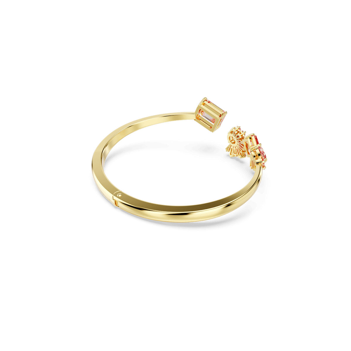 Gema bangle, Mixed cuts, Pink, Gold-tone plated