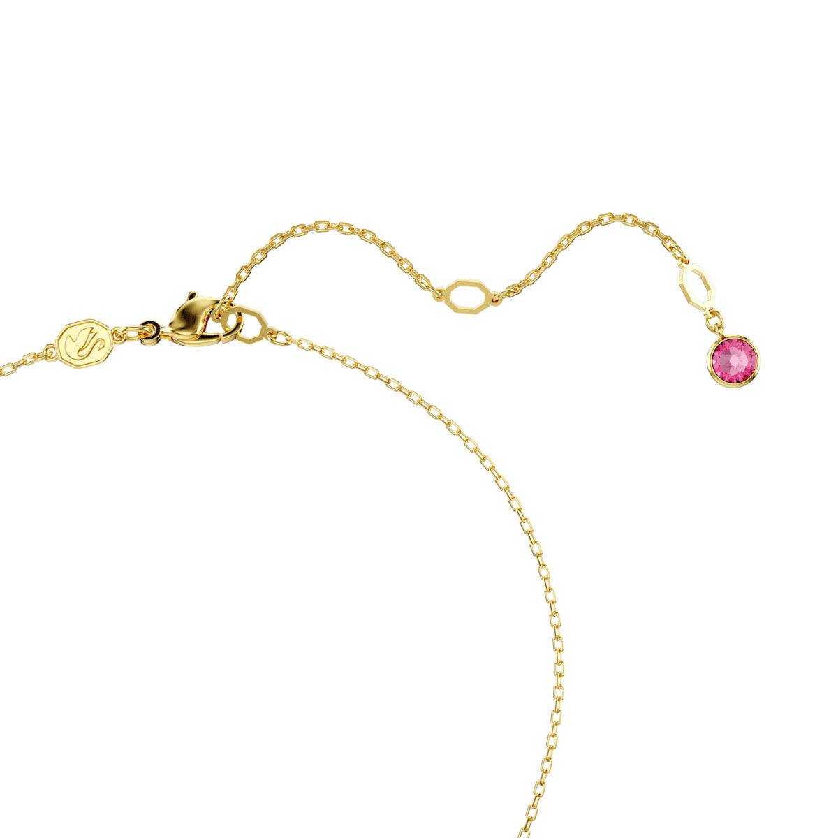 Gema pendant, Mixed cuts, Crystal pearl, Flower, Pink, Gold-tone plated