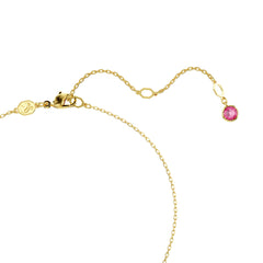 Gema pendant, Mixed cuts, Crystal pearl, Flower, Pink, Gold-tone plated