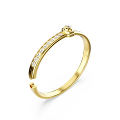 Numina bangle, Round cut, White, Gold-tone plated