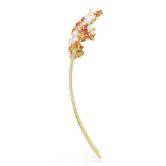 Gema hair clip, Crystal pearl, Mixed cuts, Flower, Pink, Gold-tone plated