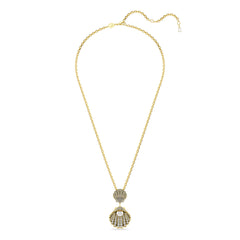 Idyllia pendant, Crystal pearl, Mixed cuts, Shell, White, Gold-tone plated