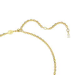 Idyllia pendant, Crystal pearl, Mixed cuts, Shell, White, Gold-tone plated