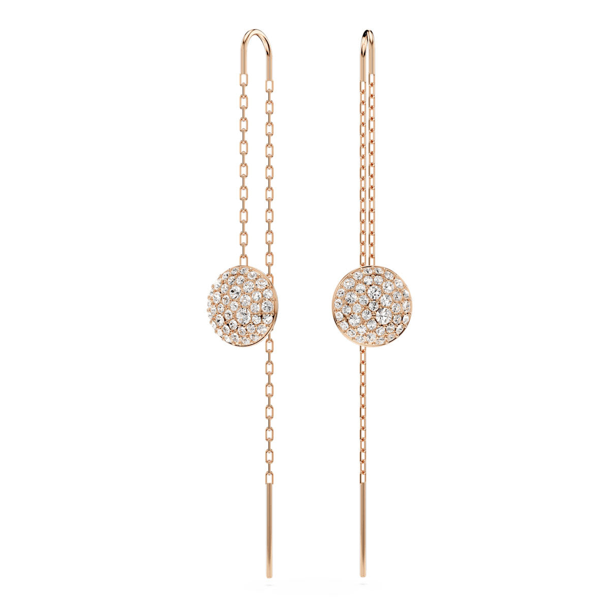 Sublima drop earrings, White, Rose gold-tone plated