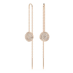 Sublima drop earrings, White, Rose gold-tone plated