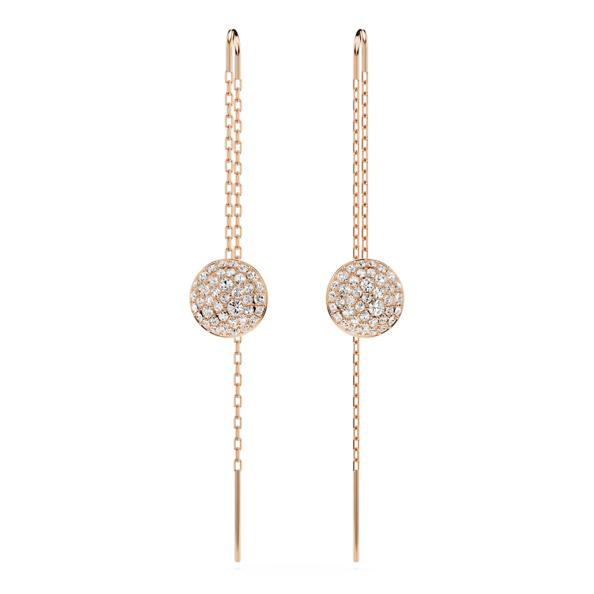 Sublima drop earrings, White, Rose gold-tone plated