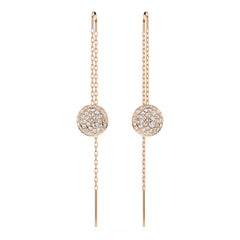 Sublima drop earrings, White, Rose gold-tone plated