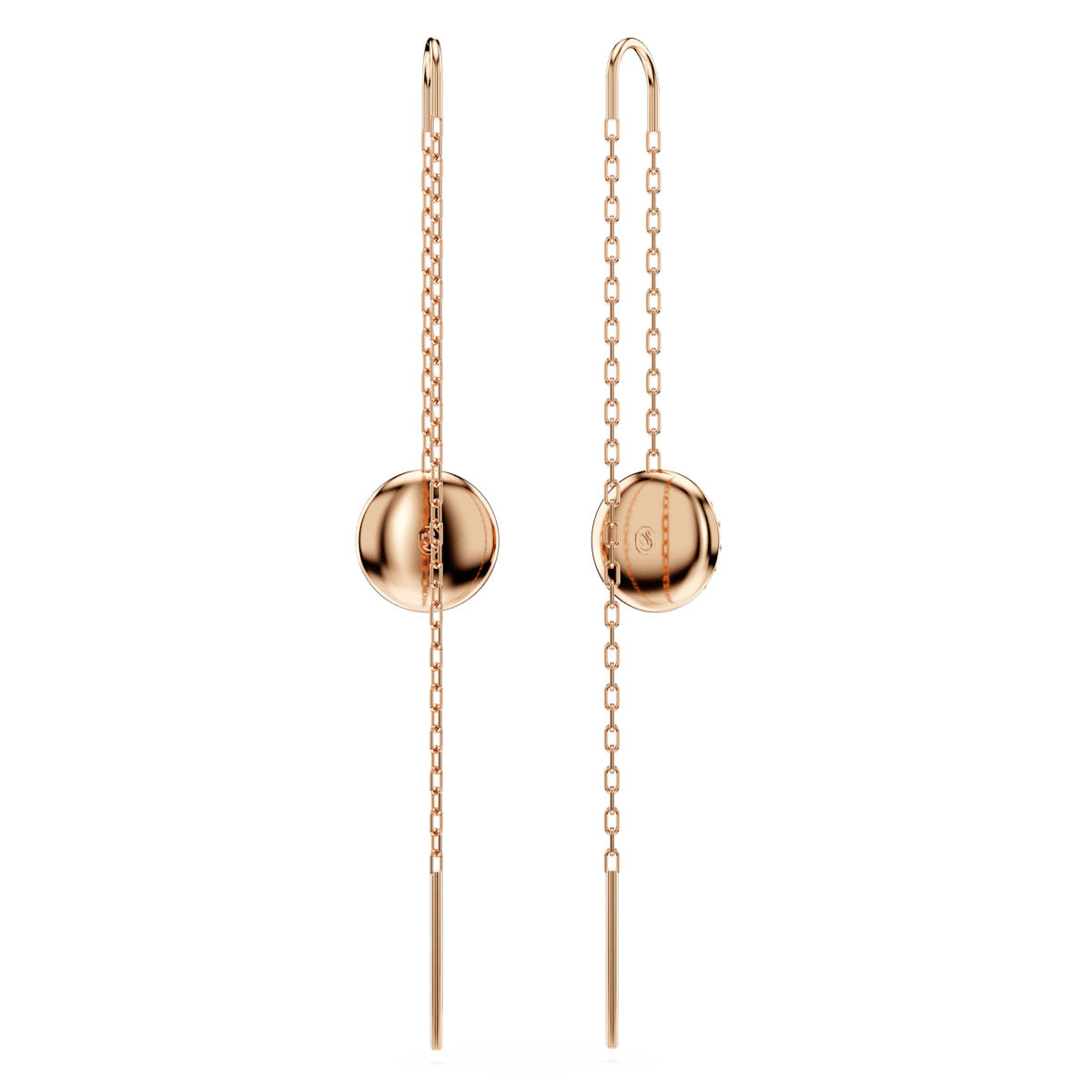 Sublima drop earrings, White, Rose gold-tone plated
