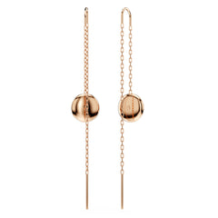 Sublima drop earrings, White, Rose gold-tone plated