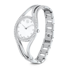 Hyperbola bangle watch, Swiss Made, Metal bracelet, Silver tone, Stainless steel