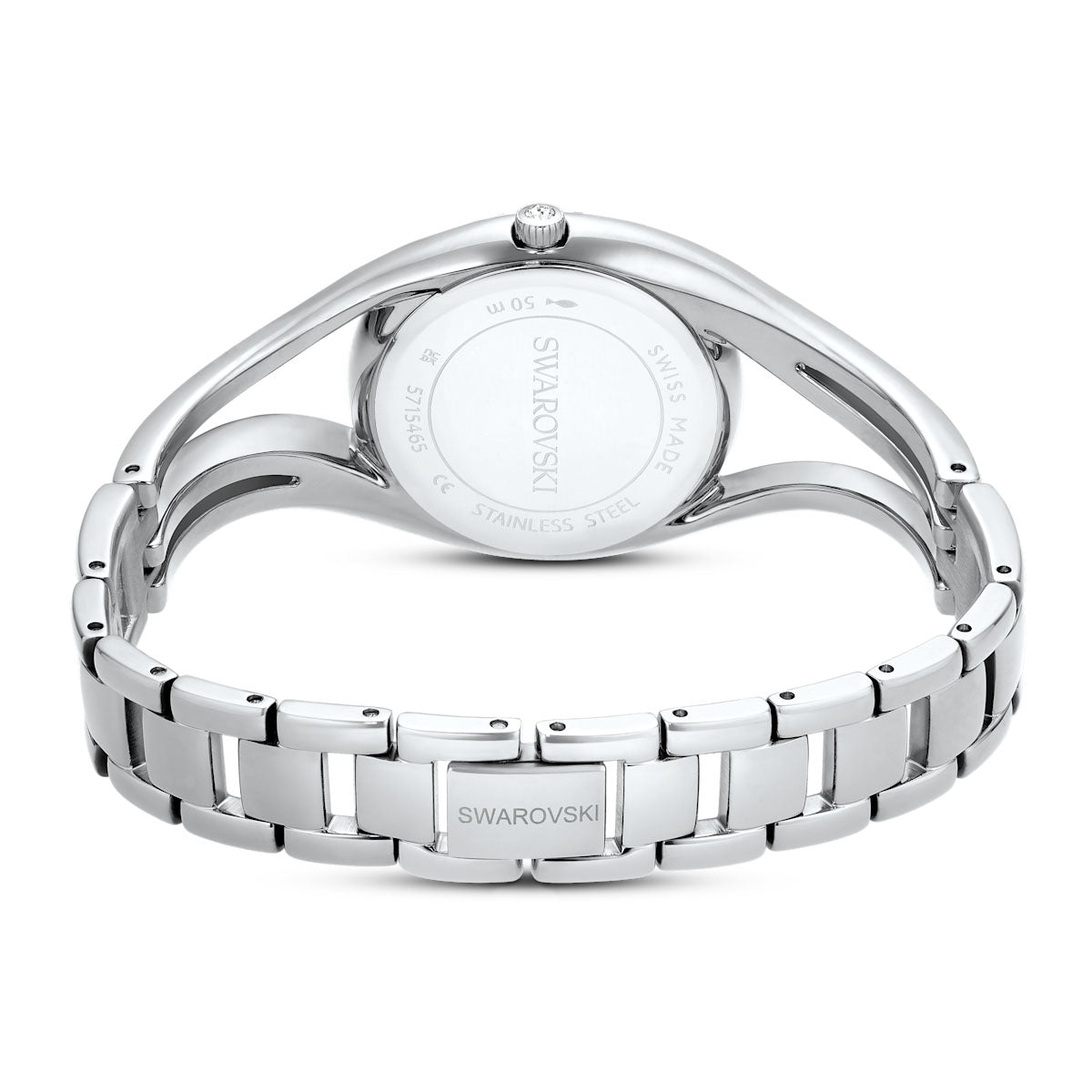 Hyperbola bangle watch, Swiss Made, Metal bracelet, Silver tone, Stainless steel