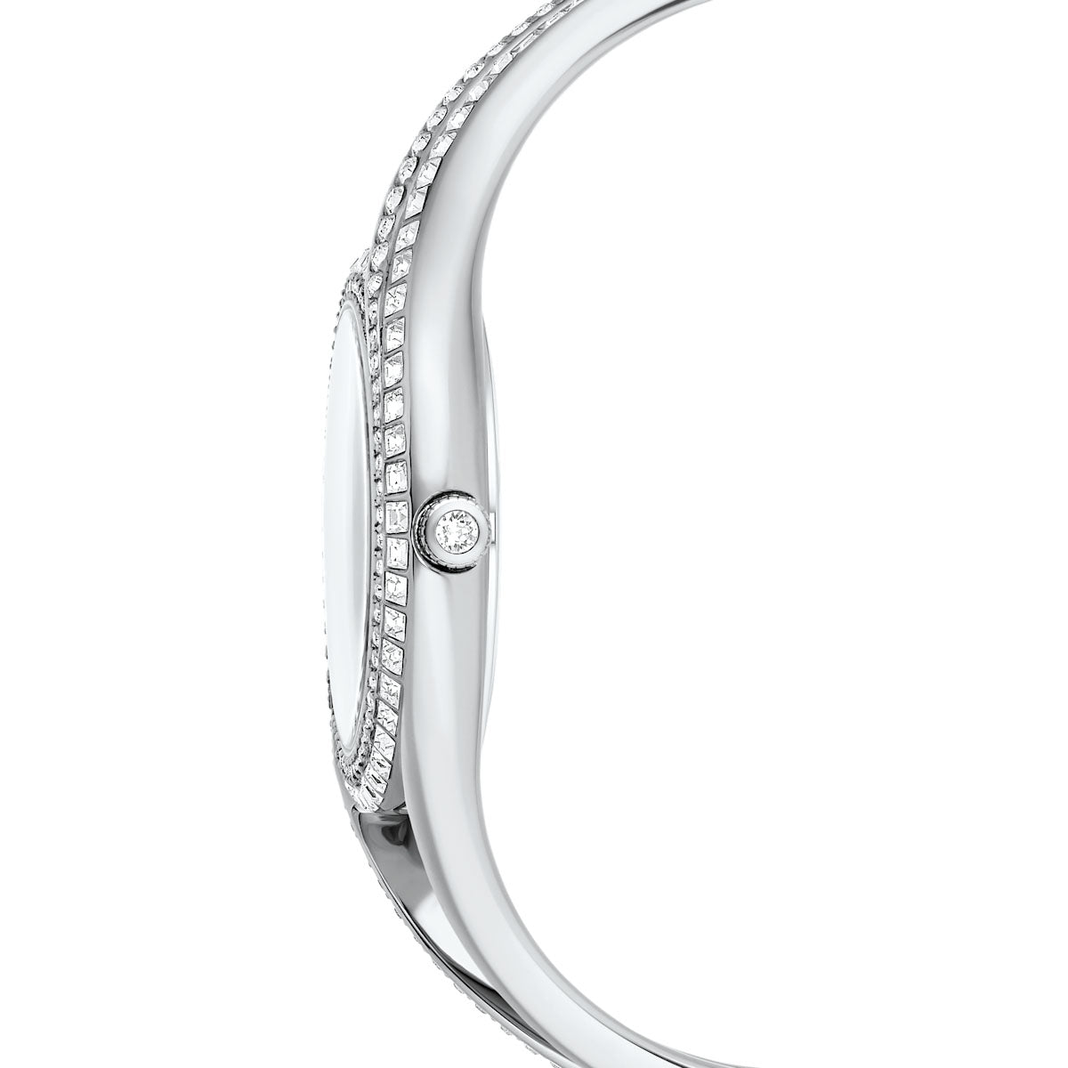 Hyperbola bangle watch, Swiss Made, Metal bracelet, Silver tone, Stainless steel