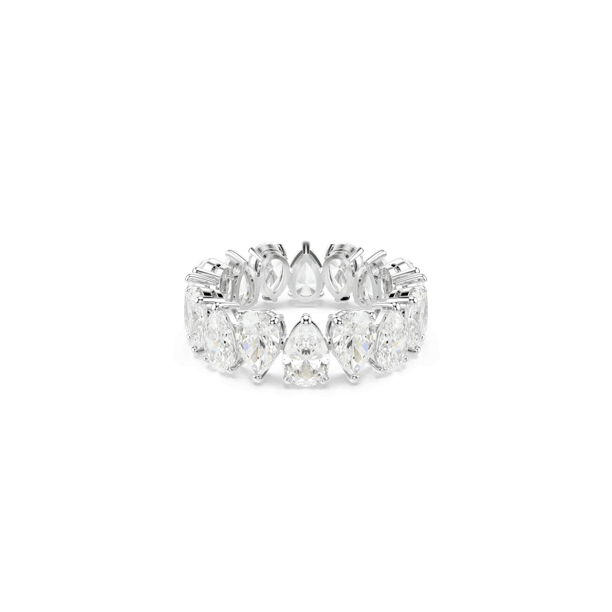 Matrix Vittore ring, Pear cut, White, Silver-tone finish