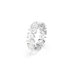 Matrix Vittore ring, Pear cut, White, Silver-tone finish