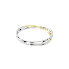 Hyperbola bangle, Round cut, White, Mixed metal finish