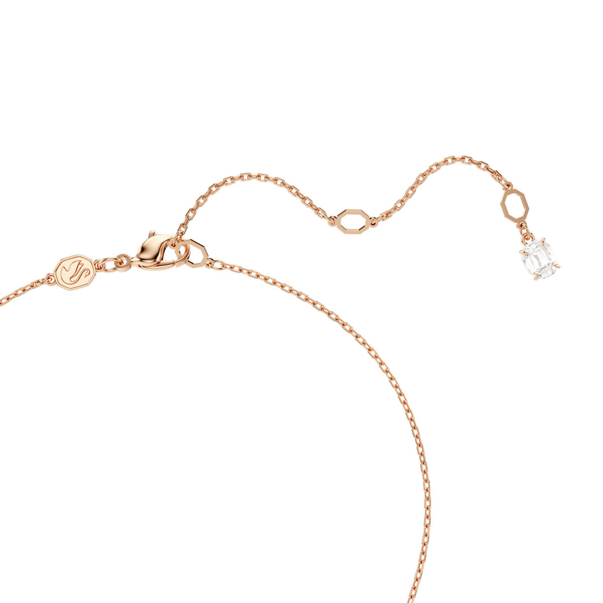 Hyperbola pendant, Mixed cuts, Twist, White, Rose gold-tone plated