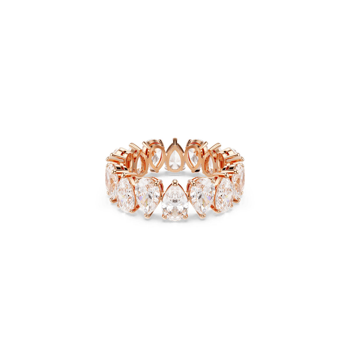 Matrix Vittore ring, Pear cut, White, Rose gold-tone finish