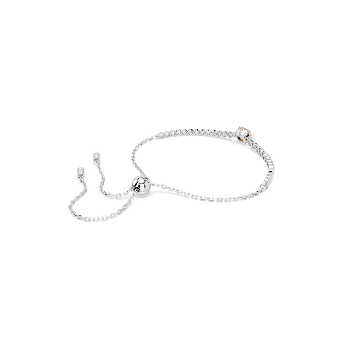 Matrix Tennis bracelet, Mixed cuts, Yellow, Rhodium plated