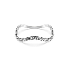 Sublima bangle, Round cut, White, Rhodium plated