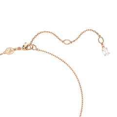Matrix pendant, Crystal pearl, Round cut, White, Rose gold-tone plated