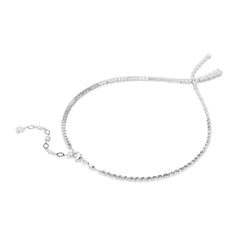 Matrix Y necklace, Mixed cuts, White, Rhodium plated