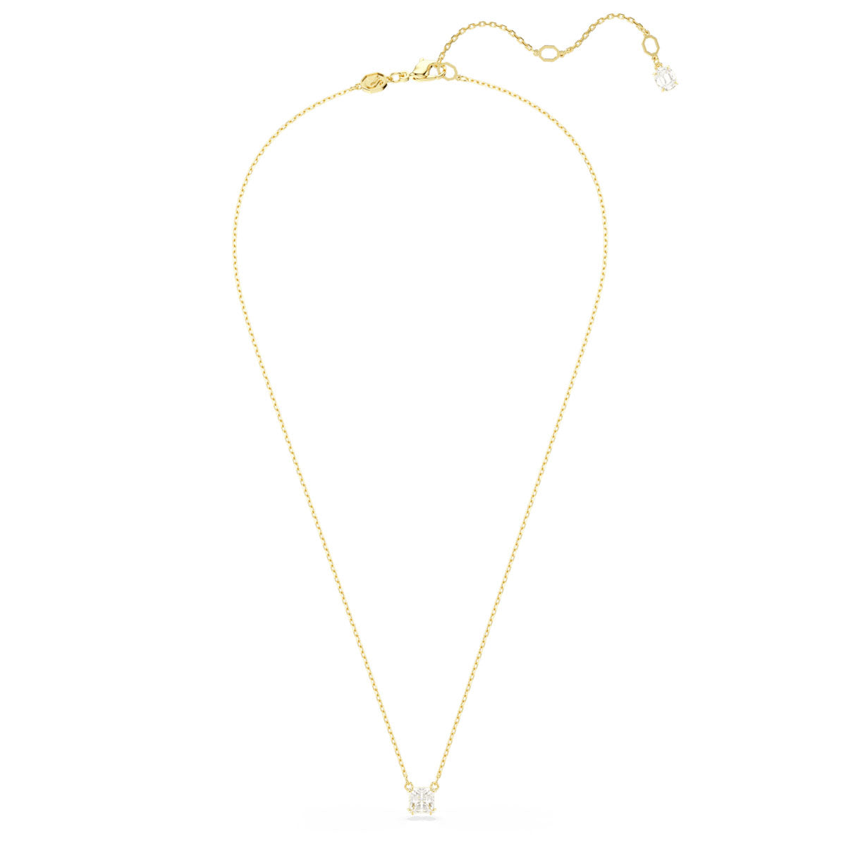 Stilla Attract pendant, Square cut, White, Gold-tone plated