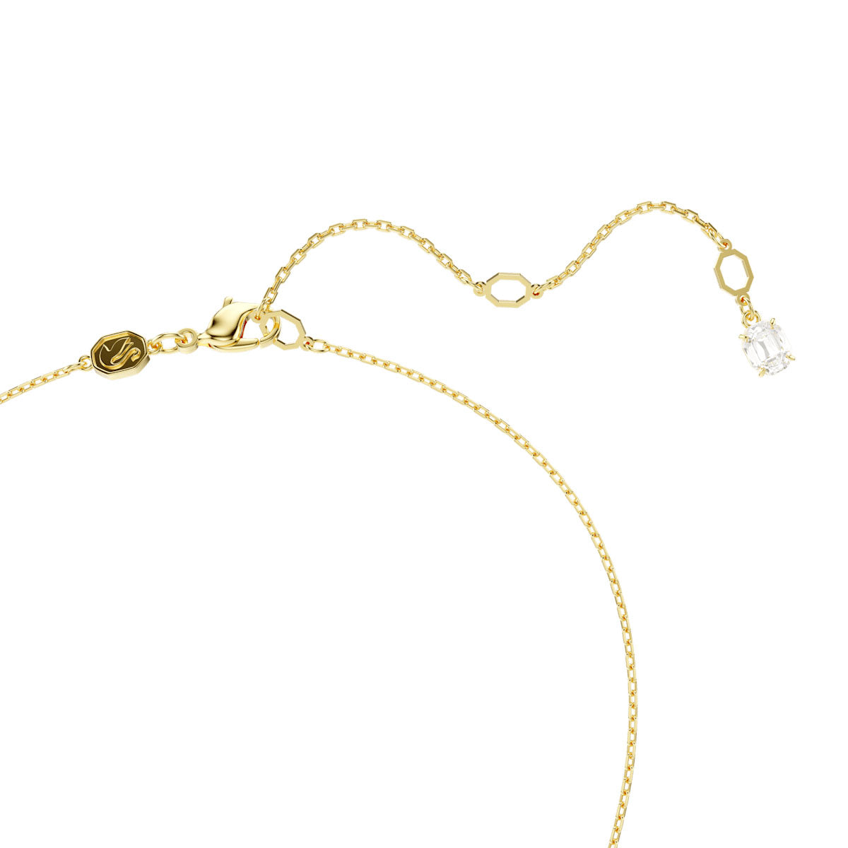 Stilla Attract pendant, Square cut, White, Gold-tone plated