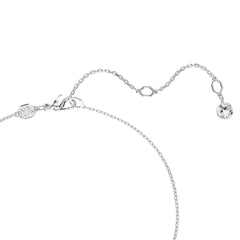 Dextera pendant, Round cut, Sphere and cube, White, Rhodium plated