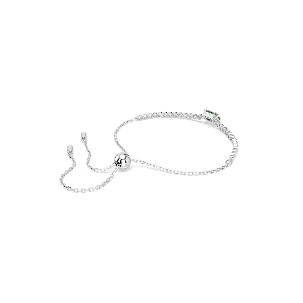 Matrix Tennis bracelet, Mixed cuts, Green, Rhodium plated