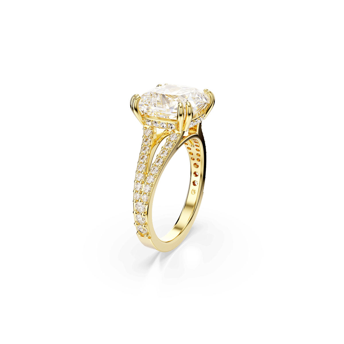 Stilla cocktail ring, Square cut, White, Gold-tone plated